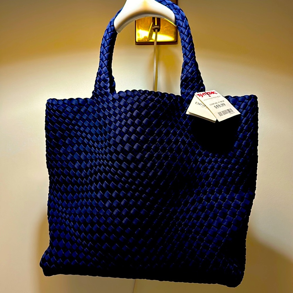 NWT navy blue tote with pouch